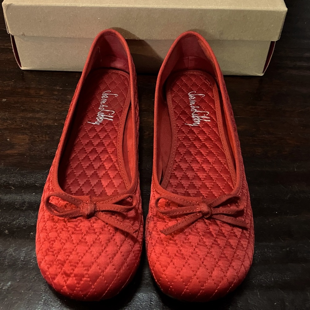 Red Quilted Sam & Libby Ballet Flats